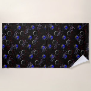 Serviette De Plage Joshua Noms Avec Planète Et Météorite,