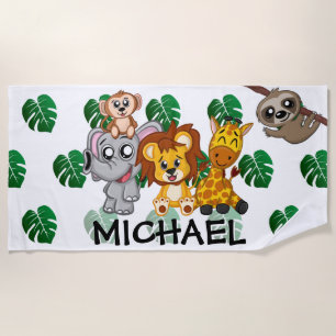 Serviette De Plage Jote Jungle Safari Animal Enfants