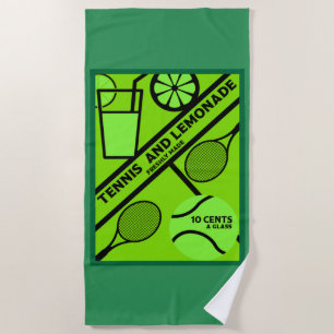 Serviette De Plage Joueur de tennis de pelouse Art graphique