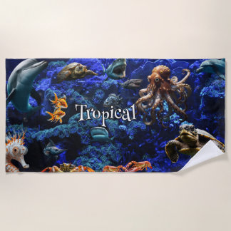 Serviette De Plage Journée Mondiale des Océans Tropicaux