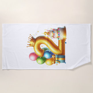 Serviette De Plage Joyeux 2ème anniversaire