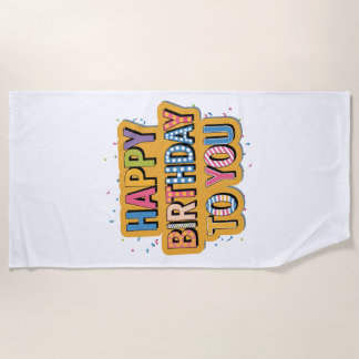 Serviette De Plage Joyeux anniversaire à motifs
