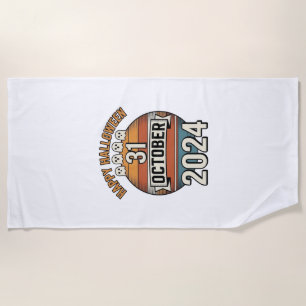 Serviette De Plage Joyeux Halloween 31 octobre Vintage Ghost Design_1