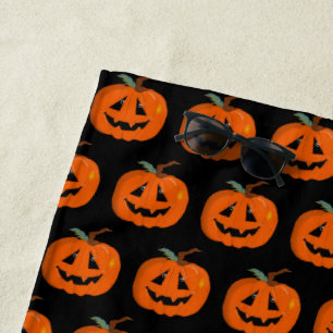 Serviette De Plage Joyeux Halloween Citrouille Illustrative Art