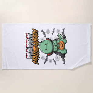 Serviette De Plage Joyeux Halloween Dragon déguisé