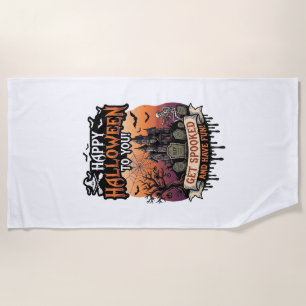 Serviette De Plage Joyeux Halloween Vous Maison Hantée Squelette Chau