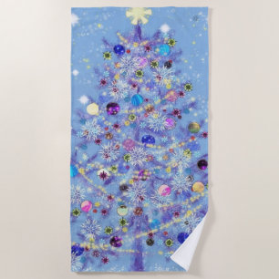 Serviette De Plage Joyeux Noël - Sapin de Noël