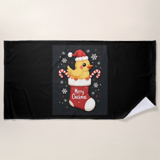 Serviette De Plage Joyeux poulet de Noël