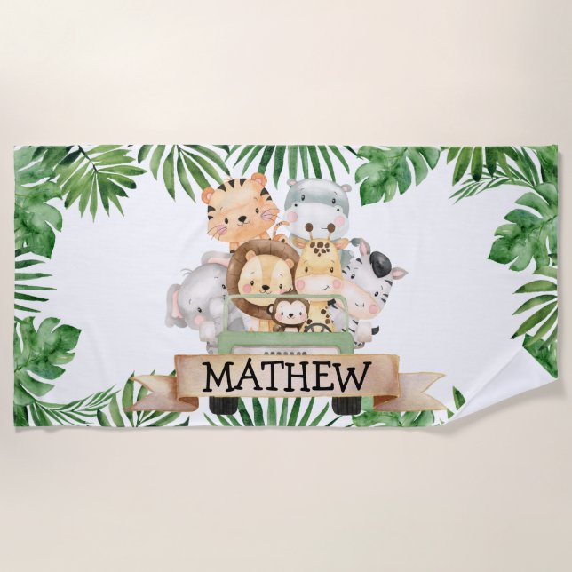 Serviette de plage Jungle Safari Kids (Devant)