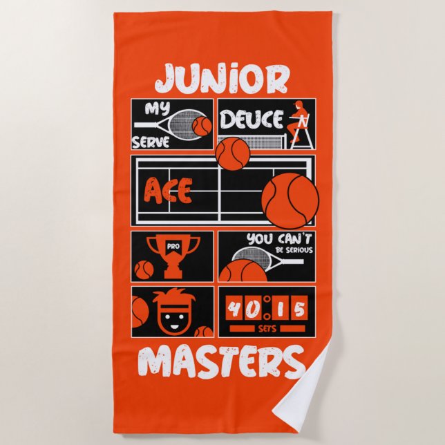 Serviette De Plage Junior Boys Tennis Player (Devant)