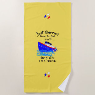 Serviette De Plage Juste Marié Funny Cruise Ship Personnalisé