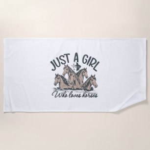 Serviette De Plage Juste une fille qui aime les chevaux