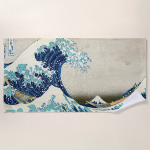 Serviette De Plage Katsushika Hokusai - La Grande vague au large de K