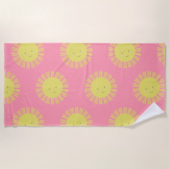 Serviette De Plage Kawaii Sun Beach Towel (Devant)