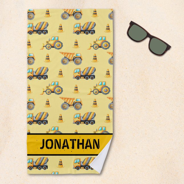 Serviette De Plage Kids' Construction Truck – Fun & Customizable (Créateur téléchargé)