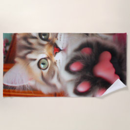 Serviette De Plage Kitten et Paw