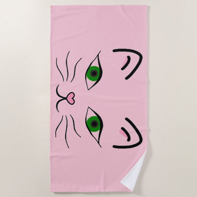 Serviette de plage - Kitty Face (Devant)