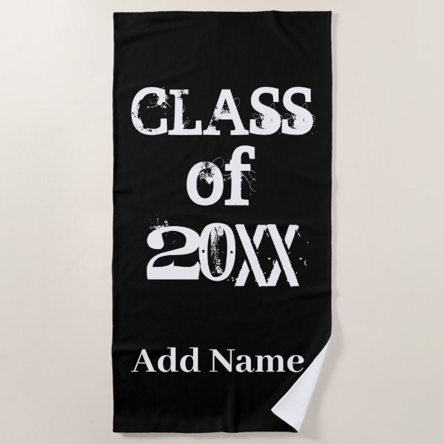 Serviette De Plage La classe de écrivent l'obtention du diplôme (Devant)