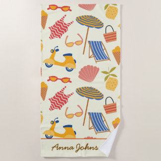 Serviette De Plage La dolce Vita Italian summer beach Pattern custom 
