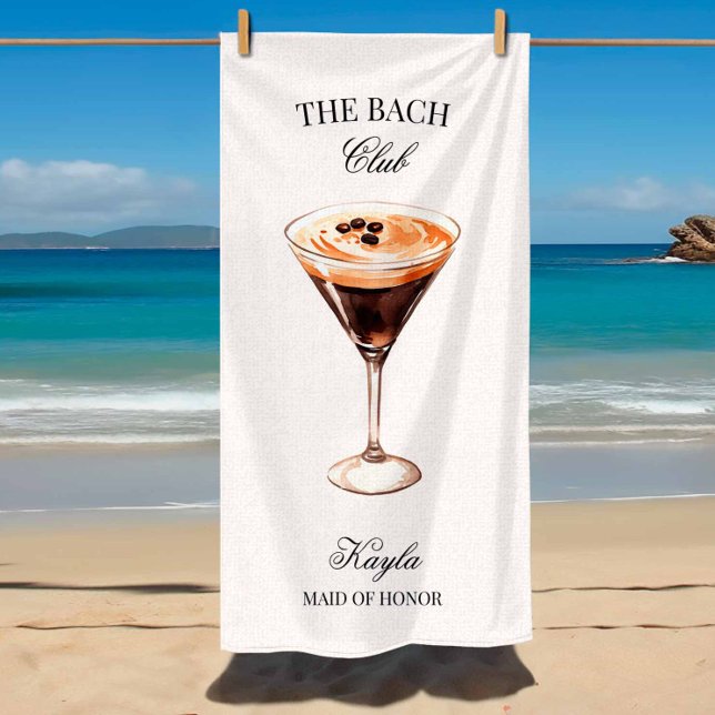 Serviette De Plage La fête de mariage cocktail espresso du Bach Club (Créateur téléchargé)