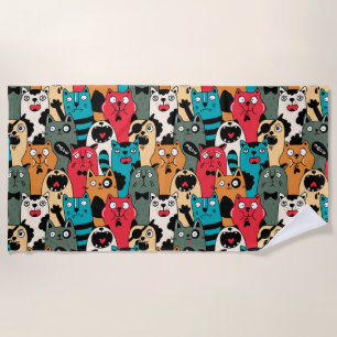 Serviette De Plage La foule des chats