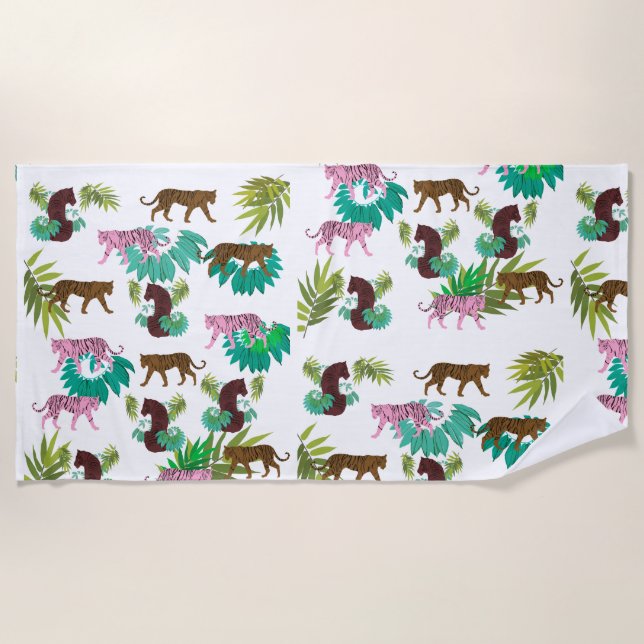 Serviette De Plage La jungle des tigres (Devant)