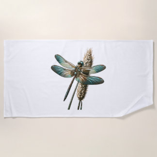 Serviette De Plage La libellule sur les roseaux