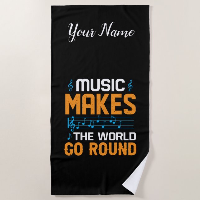 Serviette De Plage La Musique Fait Le Tour Du Monde (Devant)