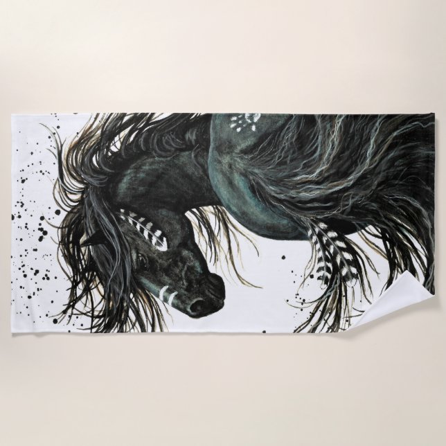 Serviette De Plage La Plage Du Majestic Spirit Horse De Bihrle (Devant)