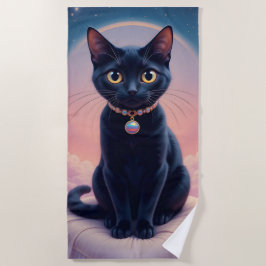 Serviette De Plage La Reine Du Ciel De Chat Noir