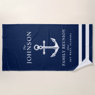 Serviette De Plage La Réunion de famille orientée nautique de l'Ancre