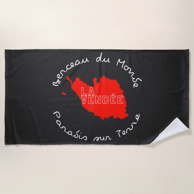 Serviette De Plage La Vendée, berceau du monde paradis sur terre (Devant)