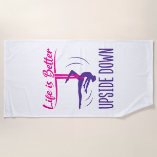 Serviette De Plage La Vie Est Mieux À L'Écart Du Yoga Aérien