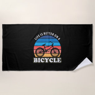 Serviette De Plage La Vie Est Mieux À Vélo