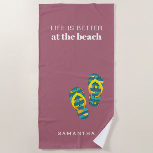 Serviette De Plage La vie personnalisée est meilleure à la famille Be