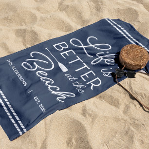 Serviette De Plage La Vie Personnalisée Est Mieux À La Plage