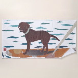Serviette De Plage Laboratoire de chocolat, labrador retriever,