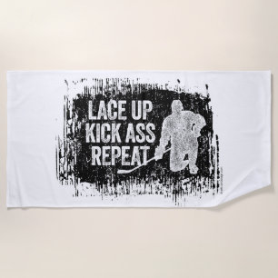 Serviette De Plage Lacez. Répétez. (hockey)