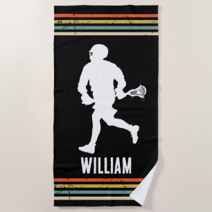 Serviette De Plage Lacrosse vintage personnalisée