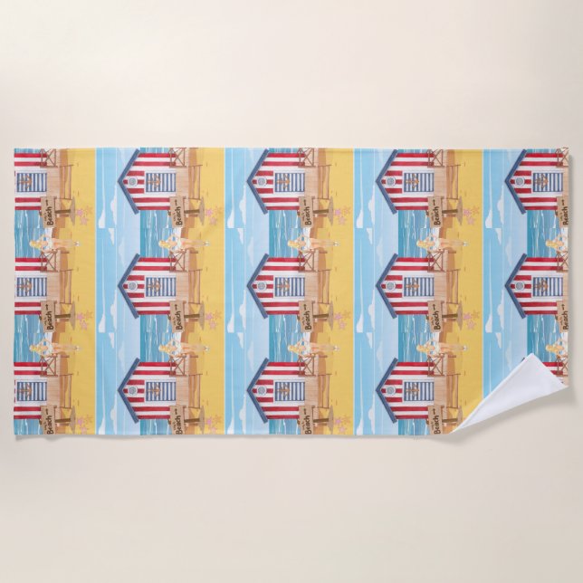 Serviette De Plage ladie sur la plage (Devant)