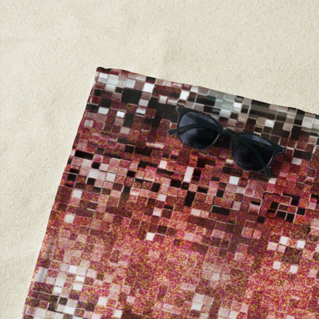 Serviette De Plage Ladrilho vermelho manchado com tinta spray (En situation)