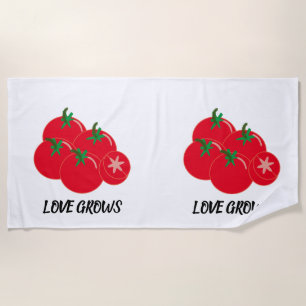 Serviette De Plage L'amour mignon pousse les tomates rouges