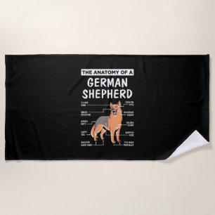 Serviette De Plage L'Anatomie D'Un Berger Allemand