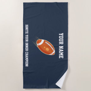 Serviette De Plage "Lancez votre champion intérieur !" ÉQUIPE DE RUGB