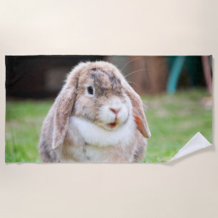 Serviette De Plage lapin à oreilles de lop mignon