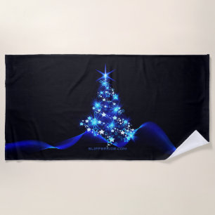 Serviette De Plage l'arbre de Noël stylisé et lumineux de SlipperyJoe