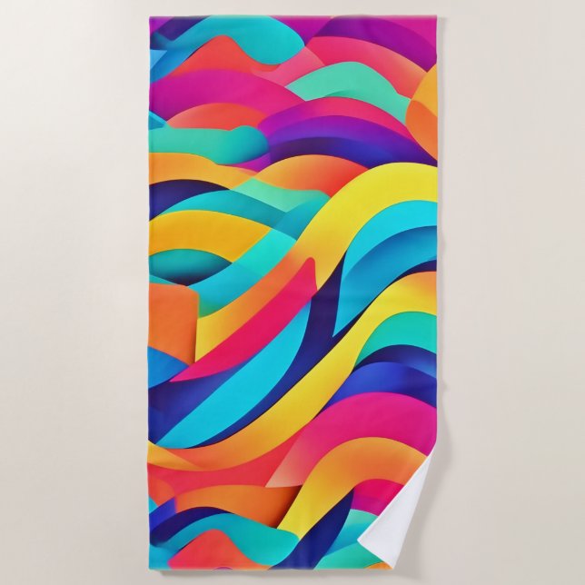 Serviette De Plage L'art Abstrait Wavy (Devant)
