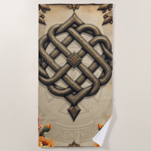 Serviette De Plage L'art celtique et la splendeur florale dans des to