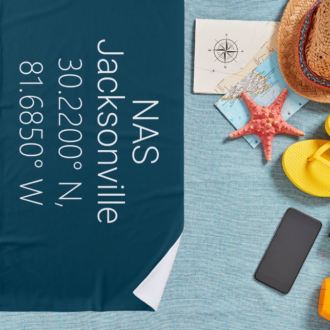 Serviette De Plage Latitude Longitude NAS Jacksonville (Créateur téléchargé)