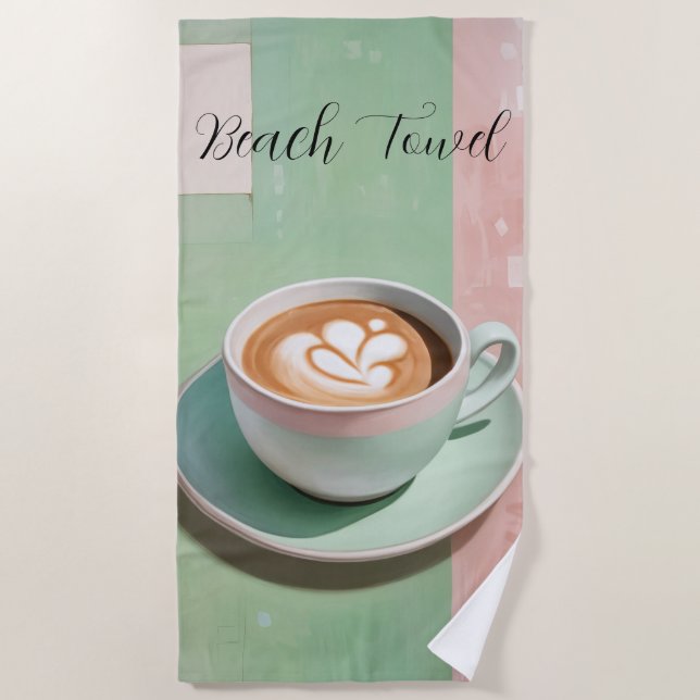 Serviette De Plage Latte Pastel (Devant)